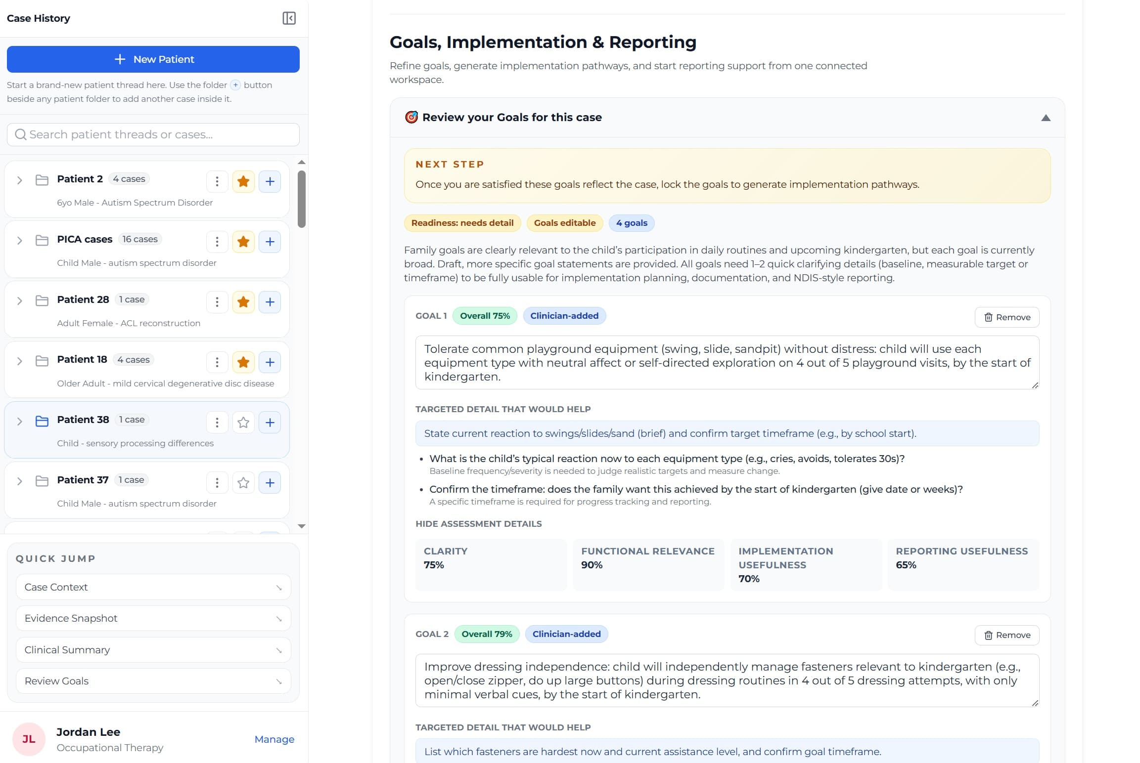 SYMALA goals refinement workspace